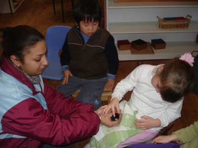 Mirna showing the Chicks