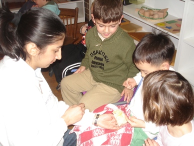 Claudette showing the chicks